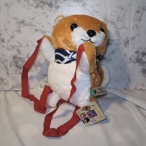 Amuse Mameshiba Shiba Inu Gold Dog Plush Backpack NWT 13"